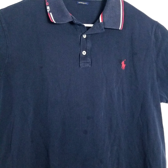 POLO RALPH LAUREN Custom Slim fit Men's shirt short sleeve collared size XL - Picture 3 of 9